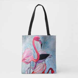 Farbenfrohe rosa Flamingo Aquarellkunst