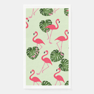 Farbenfrohe rosa Flamingo Muster Serviette