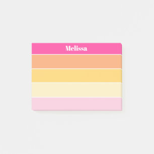 Farbenfrohe rosa gelbe Personalisierte Farbstreife Post-it Klebezettel