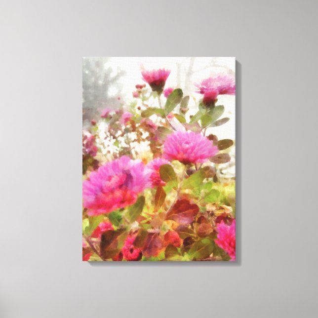 Farbenfrohe rosa Herbstmütter Leinwanddruck (Vorderseite)