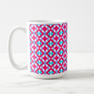 Farbenfrohe rosa, lila und blaue Tasse