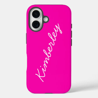 Farbenfrohe rosa Neon Monogram Trendy Fashion Colo iPhone 16 Hülle