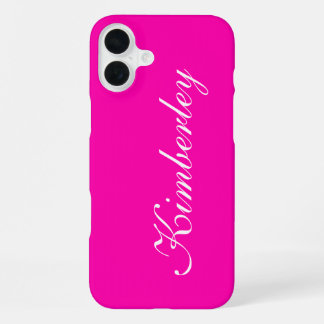 Farbenfrohe rosa Neon Monogram Trendy Fashion Colo iPhone 16 Plus Hülle