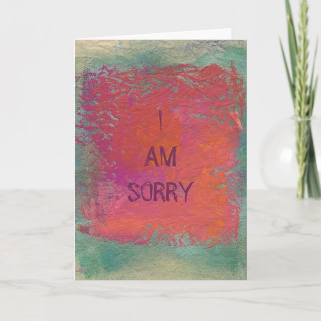 Farbenfrohe rosa-orangefarbene Malerei Karte (Vorderseite)