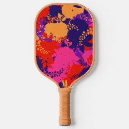 Farbenfrohe rosa Orangefarbene Wasserfarbenleaf Mu Pickleball Schläger
