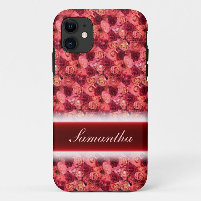 Farbenfrohe rosa Rosenbukett individuelles iPhone  Case-Mate iPhone Hülle (Rückseite)