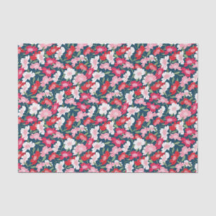 Farbenfrohe rosa rote Fun-Blumenmuster Seidenpapier