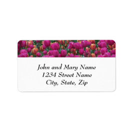 Farbenfrohe Rosa Tulips Rücksendeadresse Adressaufkleber