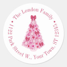 Farbenfrohe Rosa Weihnachtsbaum-Rücksendeadresse