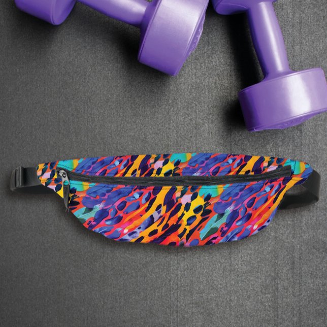 Farbenfrohe rosa Wildtierdruckfarbe Regenbogen ges Bauchtasche (Von Creator hochgeladen)