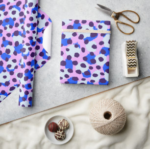 Farbenfrohe rosa Zahenblüte drucken Monogramm Geschenkpapier