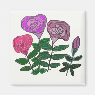 Farbenfrohe Rose Magnet