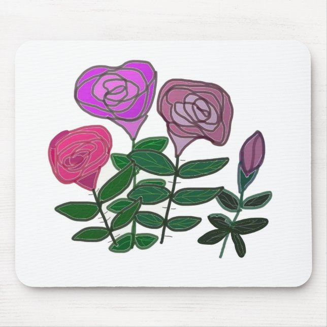 Farbenfrohe Rose Mousepad (Vorne)