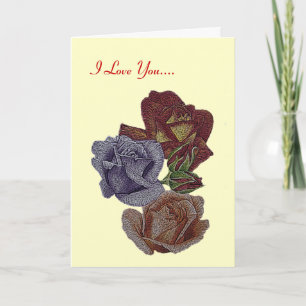 farbenfrohe Rose und Rose für Valentine Karte