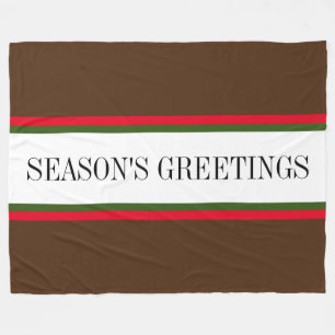 Farbenfrohe Rot-Braun-Grün-Weiße Saison GREETINGS Fleecedecke