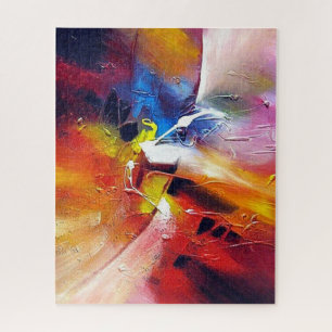 Farbenfrohe Rot-Gelb-Grün Lila Puzzle