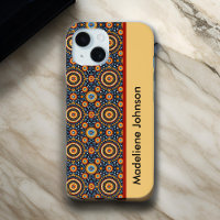Farbenfrohe rote blaue Tribal Circles Geometrie