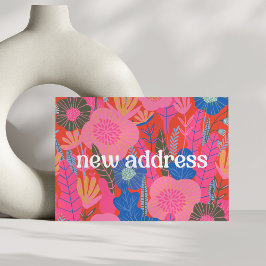 Farbenfrohe Rote Blüte Wir bewegten uns neue Zuhau Ankündigung