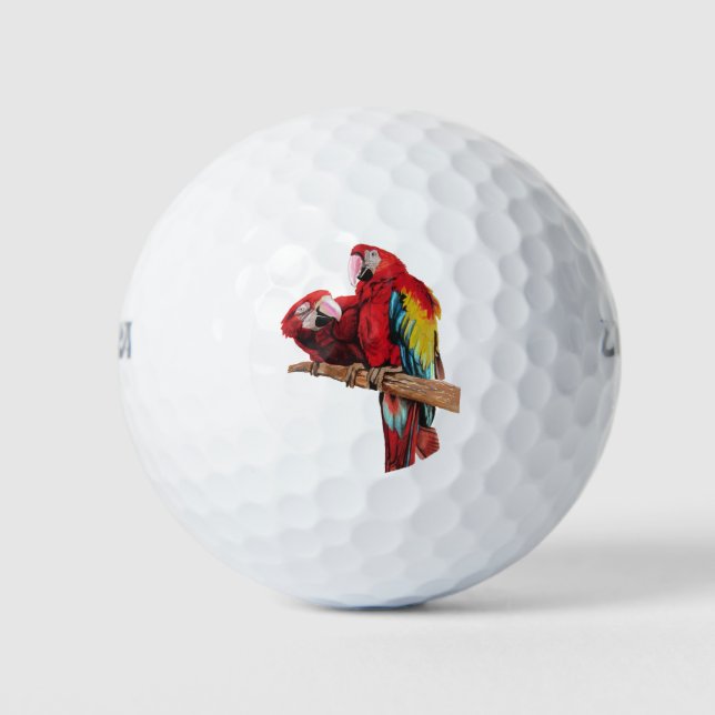 Farbenfrohe rote Farbe Wasserfarben Malerei Design Golfball (Vorderseite)
