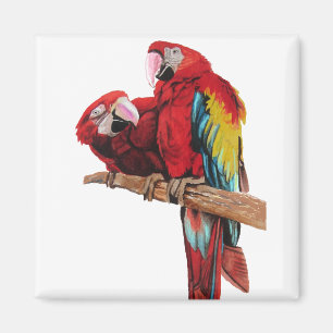Farbenfrohe rote Farbe Wasserfarben Malerei Design Magnet
