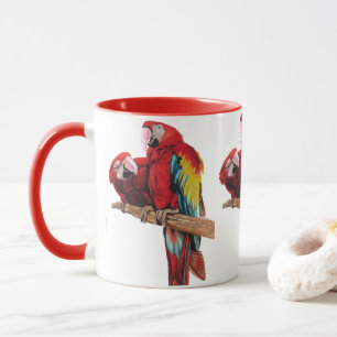 Farbenfrohe rote Farbe Wasserfarben Malerei Design Tasse