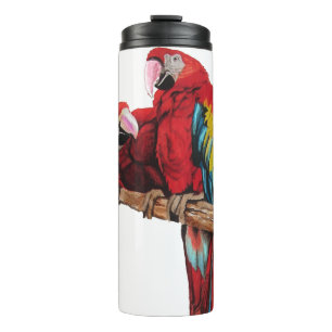Farbenfrohe rote Farbe Wasserfarben Malerei Design Thermosbecher