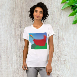 Farbenfrohe Rote Rooster mit Regenbogen-Schwanz au T-Shirt