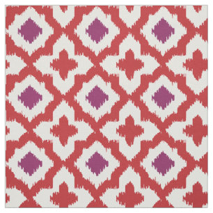 Farbenfrohe rote und lila Tribal-Muster Stoff