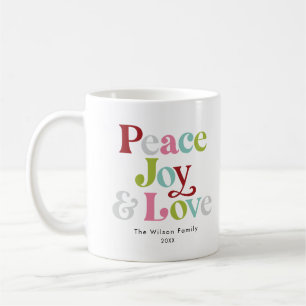 Farbenfrohe Ruhe & Liebe Retro Weihnachten Kaffeetasse