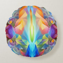 Farbenfrohe runde Abstrakte Kissen