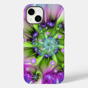 Farbenfrohe Rundformen Abstraktes Fraktal Kunst, D Case-Mate iPhone 14 Hülle
