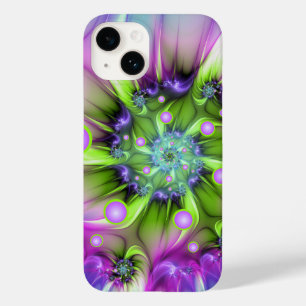 Farbenfrohe Rundformen Abstraktes Fraktal Kunst, D Case-Mate iPhone 14 Hülle