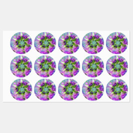 Farbenfrohe Rundformen Abstraktes Fraktal Kunst, D Etiketten