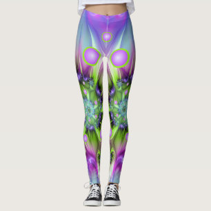 Farbenfrohe Rundformen Abstraktes Fraktal Kunst, D Leggings