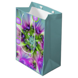 Farbenfrohe Rundformen Abstraktes Fraktal Kunst, D Mittlere Geschenktüte