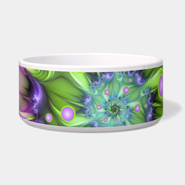 Farbenfrohe Rundformen Abstraktes Fraktal Kunst, D Napf (Vorderseite)