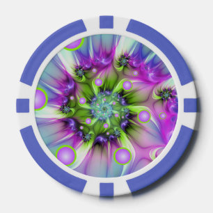 Farbenfrohe Rundformen Abstraktes Fraktal Kunst, D Pokerchips