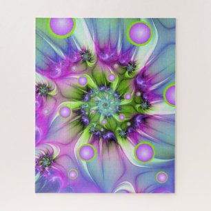 Farbenfrohe Rundformen Abstraktes Fraktal Kunst, D Puzzle