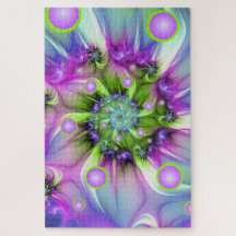 Farbenfrohe Rundformen Abstraktes Fraktal Kunst, D