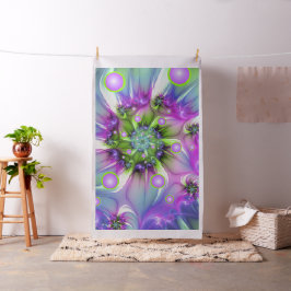 Farbenfrohe Rundformen Abstraktes Fraktal Kunst, D Stoff