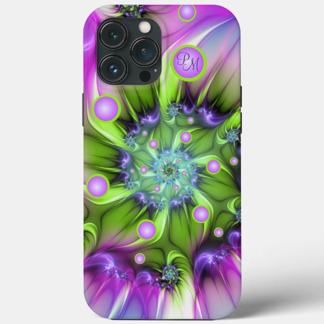 Farbenfrohe Rundformen Fraktal Kunsttipps Case-Mate iPhone Hülle (Rückseite)