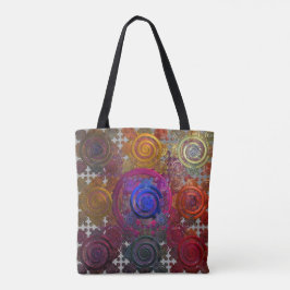 Farbenfrohe Rundschilder Tote Tasche