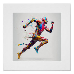Farbenfrohe Running Art Poster