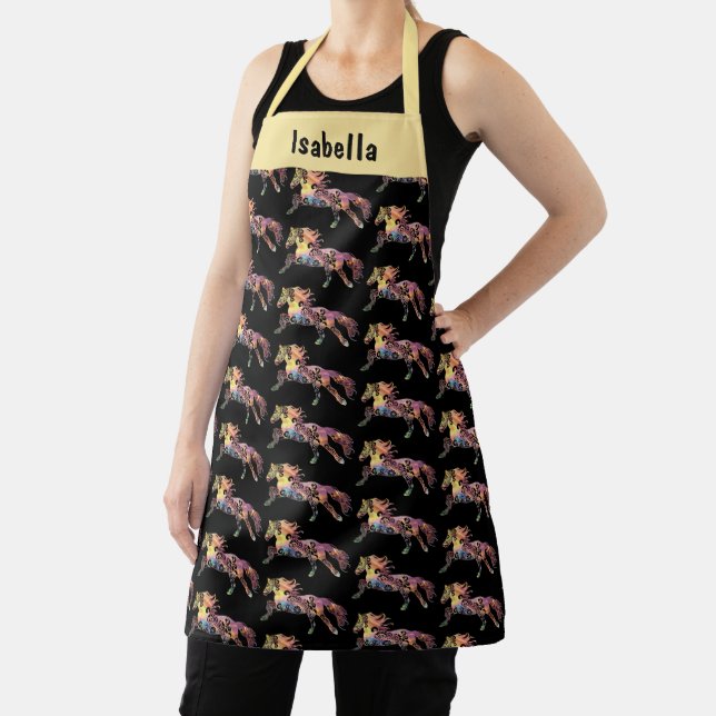 Farbenfrohe Running Horse Mandala Design Schürze (InSitu)