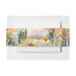 Farbenfrohe rustikale Hochzeit im Herbst Einladung Einladungsbanderole