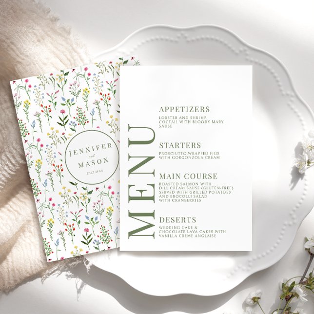 Farbenfrohe rustikale Wildblume Hochzeitskarte Begleitkarte (Von Creator hochgeladen)