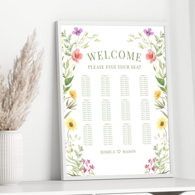 Farbenfrohe rustikale Wildblume Hochzeitskarte Poster (Von Creator hochgeladen)