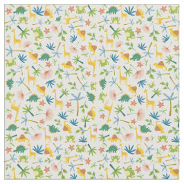 Farbenfrohe Safari Wildtier Aquarellgiraffe Stoff