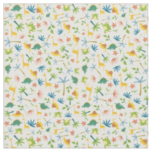 Farbenfrohe Safari Wildtier Aquarellgiraffe Stoff