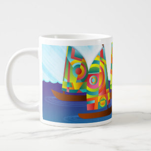 Farbenfrohe Sailboat Tasse